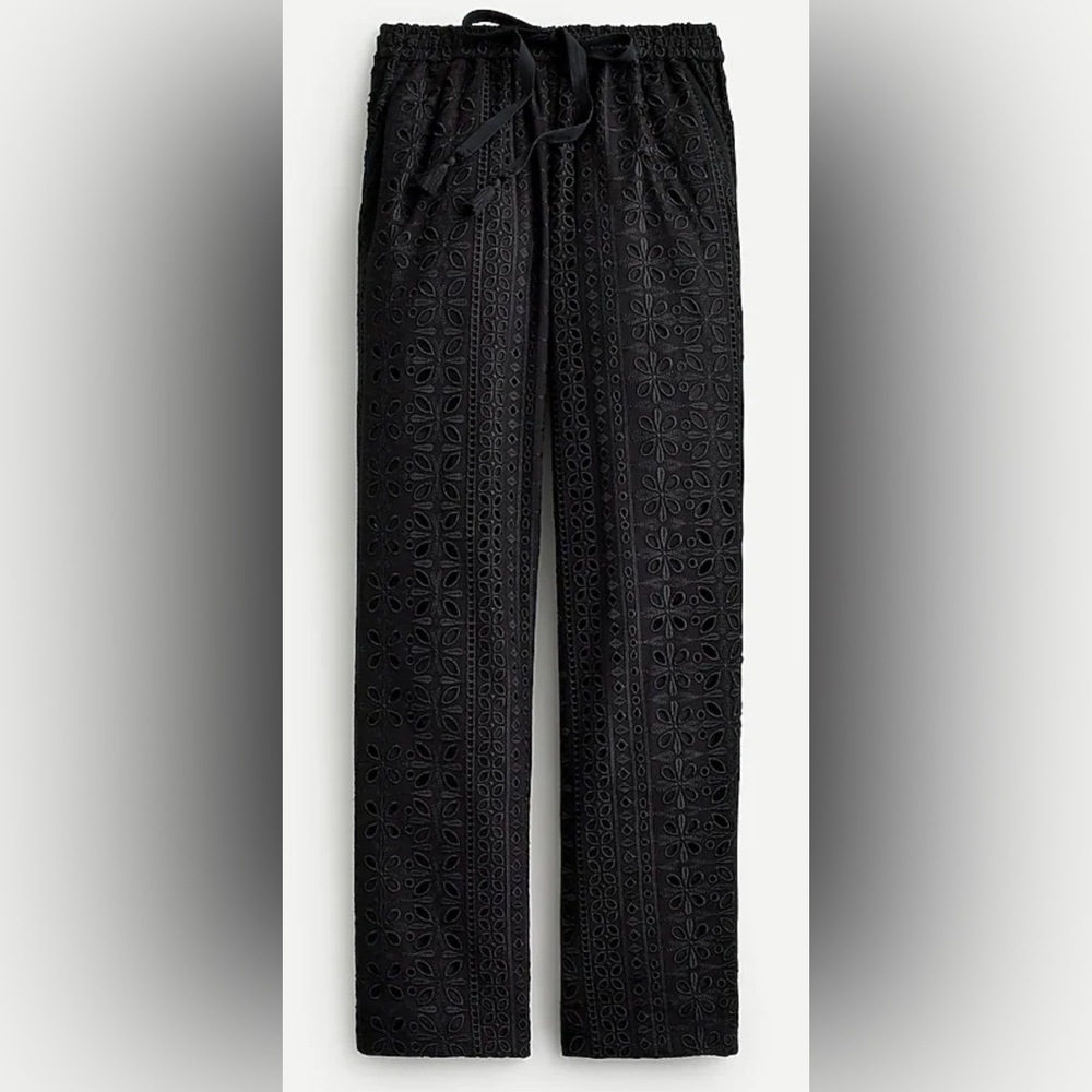 J. Crew Pull-on easy pant in eyelet. Women’s size 14. NWT.